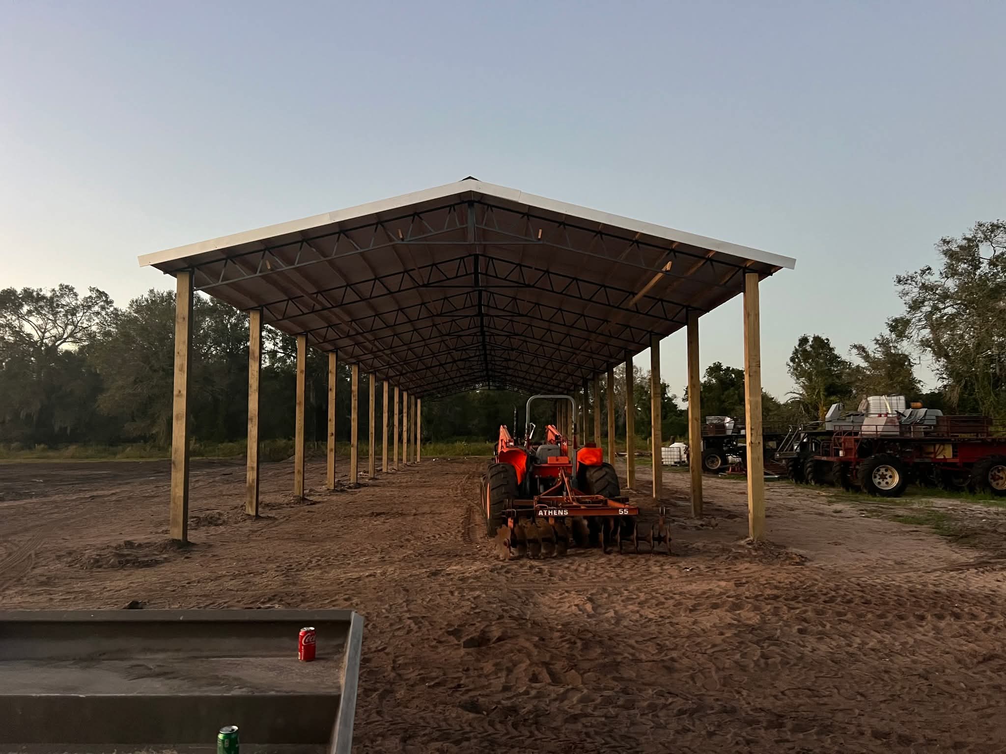 Pole Barn with tractor